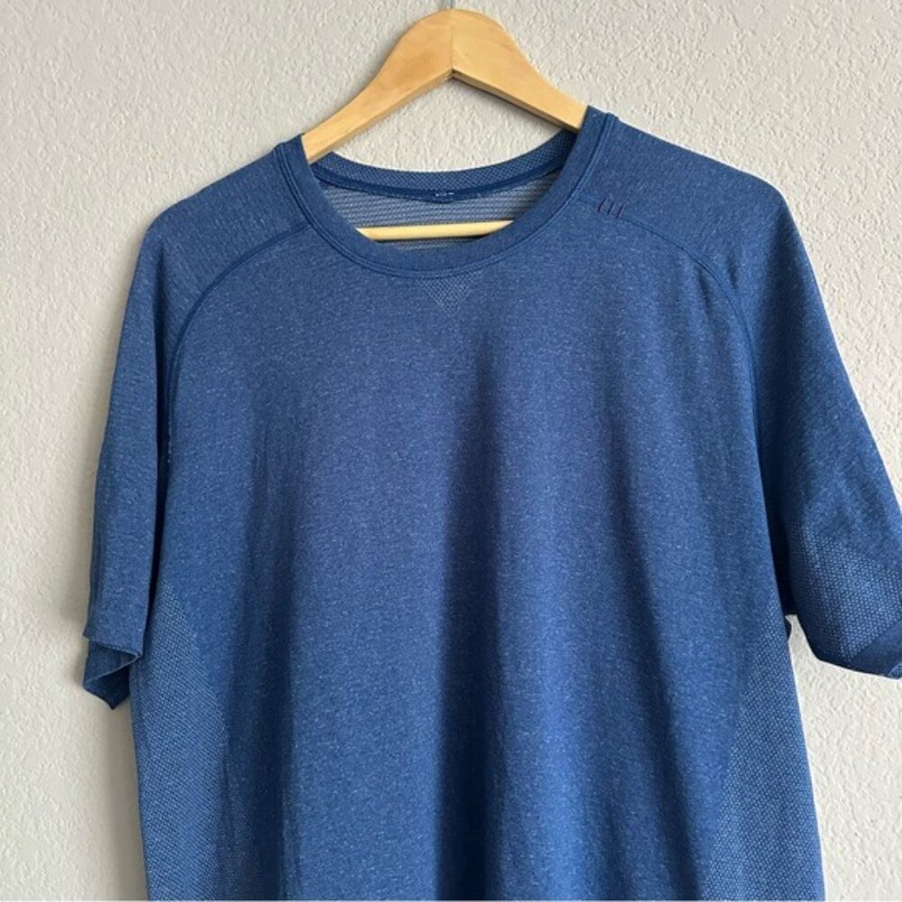 Lululemon Metal Vent Tech Short-Sleeve Shirt Men's Original Slim Fit Blue Sz XL - Picture 3 of 10